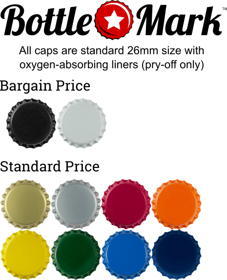 bottle cap colors, as described following